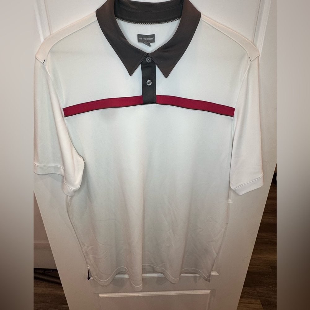 Ashworth White and Black Polo Shirt
